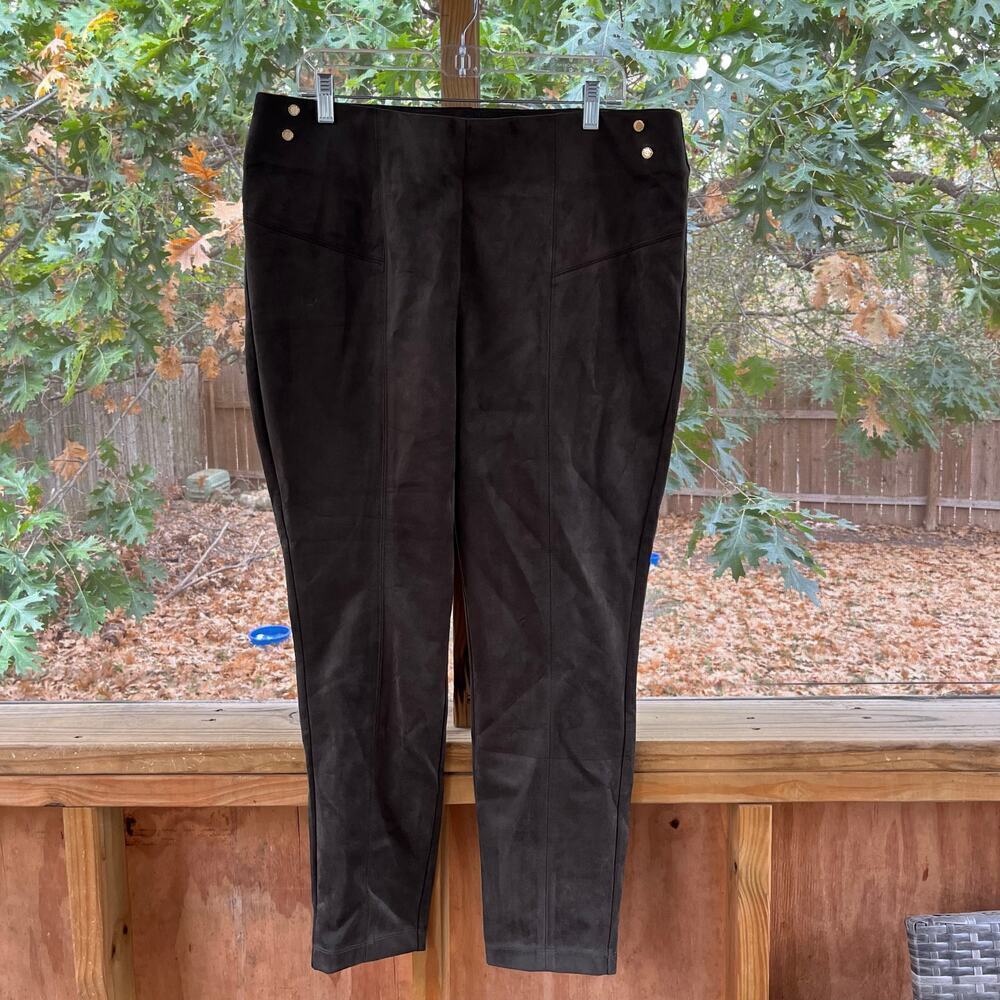 Marc New York Women's Olive Green Vegan Suede Pull On Pants Size XL. NEW